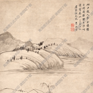 明 李永昌《山水圖》國畫高清大圖下載