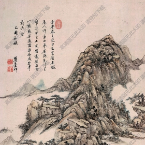 王原祁 山中早春圖 國畫高清大圖下載