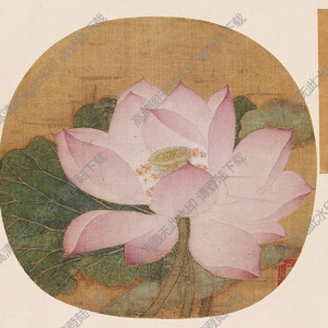 宋《出水芙蓉圖》團扇國畫高清大圖下載