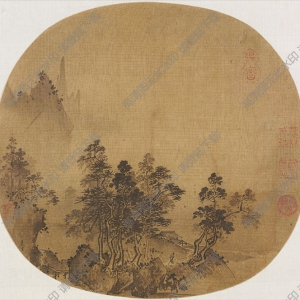 宋 夏圭《煙岫林居圖》團(tuán)扇國(guó)畫(huà)高清大圖下載