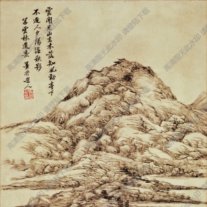 清 吳歷《夕陽(yáng)秋影》國(guó)畫高清大圖下載