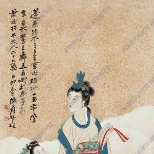 張大千_蟠桃獻(xiàn)壽_蓬萊弱水三千里_國(guó)畫(huà)高清大圖下載