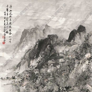 劉知白國畫 千山風(fēng)雨圖 高清大圖下載