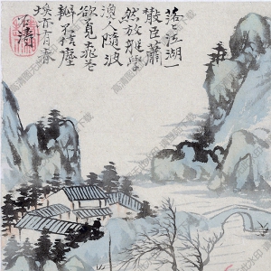 清 石濤《山水圖》-9國(guó)畫(huà)高清大圖下載