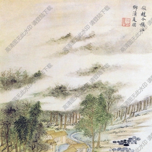 王時敏《仿北宋趙令穰江鄉(xiāng)清夏圖》國畫高清大圖下載