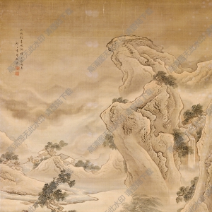 清 袁耀《山雨欲來(lái)圖》國(guó)畫(huà)高清大圖下載