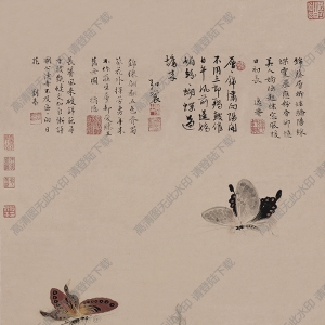 戴進(jìn)超高清《葵石蛺蝶圖》國(guó)畫百度云網(wǎng)盤下載