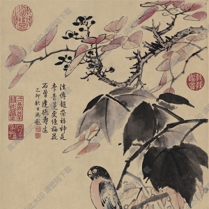 藍(lán)瑛超高清《秋色梧桐圖》國(guó)畫百度云網(wǎng)盤下載