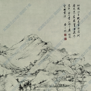 查士標(biāo)超高清《青山卜居圖》國畫百度云網(wǎng)盤下載