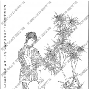 古代女子白描圖片21高清下載