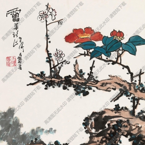 潘天壽國(guó)畫(huà)作品 山茶梅花 高清下載