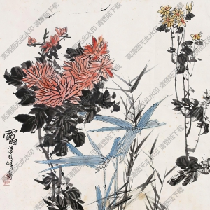 潘天壽國(guó)畫(huà)作品 山花 高清下載