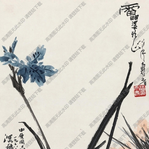 潘天壽國(guó)畫(huà)作品 山花爛漫 高清下載