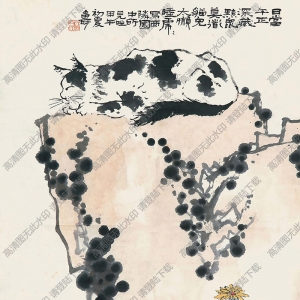 潘天壽國(guó)畫(huà)作品 睡貓圖 高清下載