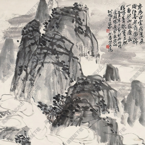 潘天壽國(guó)畫作品 云谷菱歌 高清下載