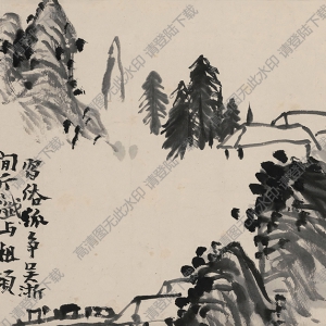 潘天壽國(guó)畫作品 山水小景 高清下載