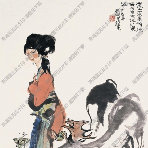 程十發(fā)國(guó)畫(huà)作品 仙蹤引鹿 高清下載