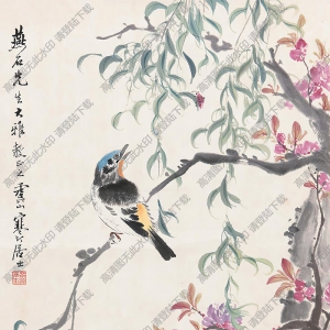 江寒汀國畫 獨(dú)鳥 高清大圖下載