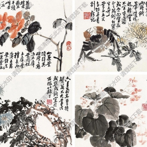 陳師曾國畫作品 四時(shí)花卉八開冊(cè)頁 高清下載