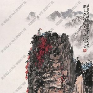 錢松巖國(guó)畫作品 巫峽帆影 高清下載