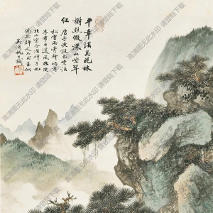 吳湖帆國畫作品 瑤島林景圖 高清下載