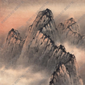 趙少昂作品 三峽夕陽(yáng) 高清大圖下載