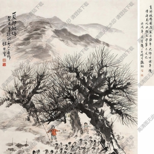 趙望云國(guó)畫作品 夏郊放鴨圖 高清下載