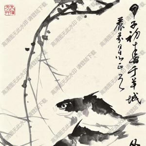 蔣風(fēng)白國畫作品 雙魚 高清下載