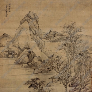 倪云林國畫作品 溪山亭子 高清下載