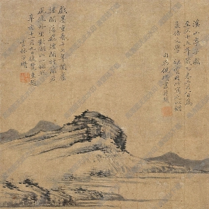 倪云林國畫作品 溪山亭子圖 高清下載