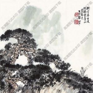 梁樹年國(guó)畫 蒼山古道 高清大圖下載