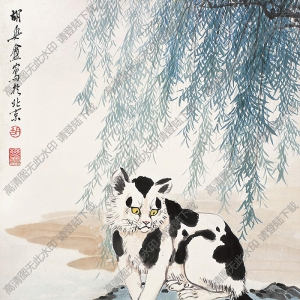 胡爽庵國(guó)畫(huà)作品 賞魚(yú)圖 高清下載