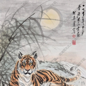 胡爽庵國(guó)畫(huà)作品 月下倩影 高清下載