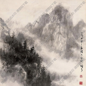 黎雄才國畫作品 云山松韻 高清下載