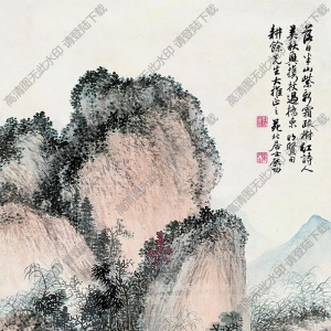 啟功國(guó)畫 秋山紅樹(shù)圖 高清大圖下載