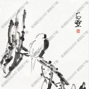 陳子莊國(guó)畫 玉蘭小鳥 高清大圖下載