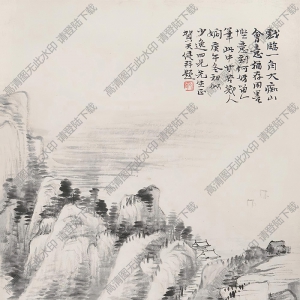 賀天健國(guó)畫(huà) 仿黃公望山水 高清大圖下載