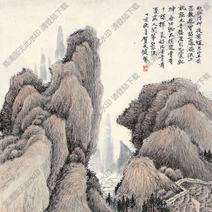 賀天健國(guó)畫作品 萬(wàn)壑松風(fēng)圖 高清下載