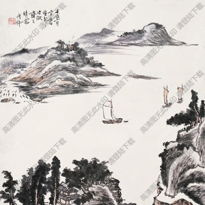 錢瘦鐵國(guó)畫作品 夏波游帆 高清下載