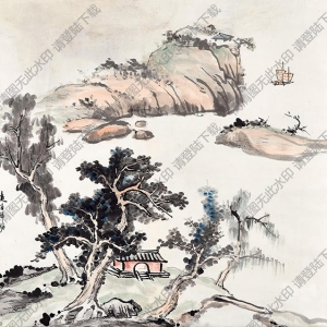 錢瘦鐵國(guó)畫作品 遠(yuǎn)浦歸帆 高清下載