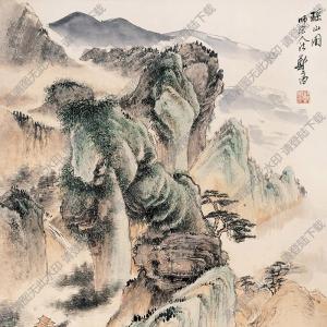 鄭午昌國(guó)畫 瑤山圖 高清大圖下載