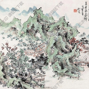 黃賓虹國(guó)畫(huà) 秋山閑話 高清大圖下載