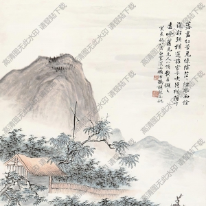 馮超然國(guó)畫(huà) 綠蔭煙雨圖 高清大圖下載