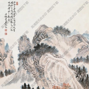 吳琴木國畫 關(guān)山秋色圖 高清大圖下載