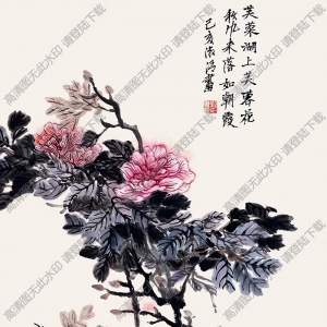 湯貽汾妻子董婉貞國(guó)畫 芙蓉湖上芙蓉花 高清大圖下載