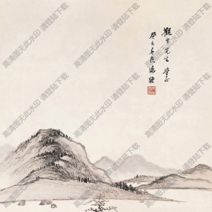 湯定之國(guó)畫(huà) 靜山空谷 高清大圖下載