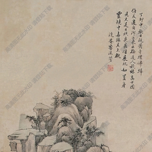 李流芳國(guó)畫 秋林隱居圖 高清大圖下載