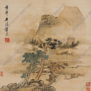 藍(lán)瑛國(guó)畫 仿范華原山水 高清大圖下載