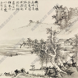 藍(lán)瑛國(guó)畫 孤舟獨(dú)釣 高清大圖下載