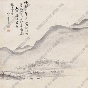 藍(lán)瑛國(guó)畫 晴川垂釣圖 高清大圖下載